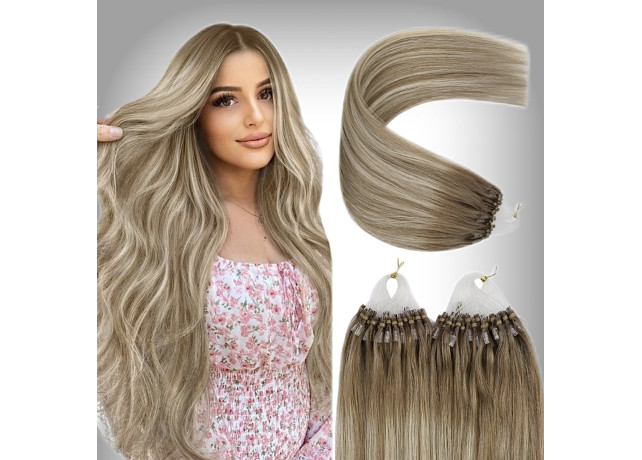 Extensii Microring Russian Hair Balayage #8/Silver/#8